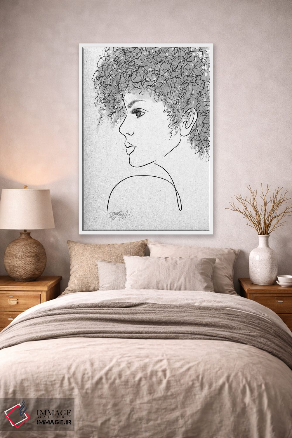 تابلو مینیمال طرح مینیمالیستی زن در حال نگریستن به آینده اثر اولنا آرت - D1W