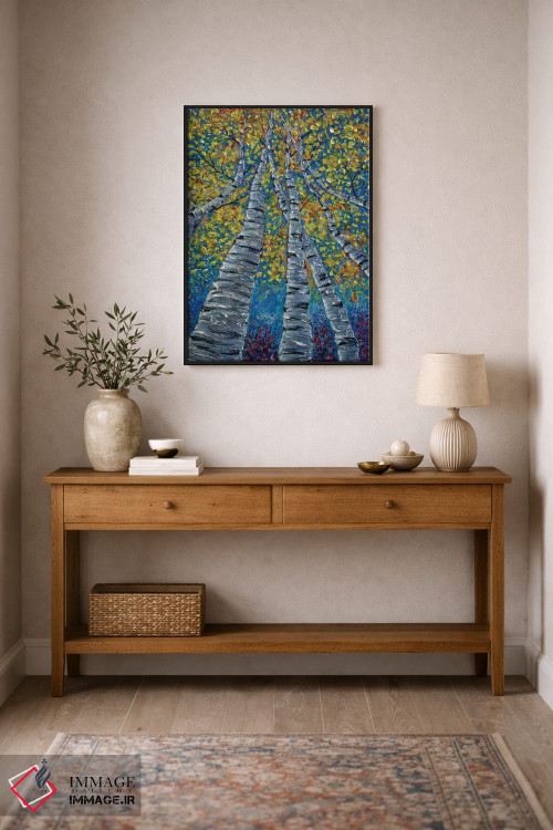 تابلو دکوراتیو درختان آسپن خیال انگیز نقاشی شده اثر اولنا آرت - D2B