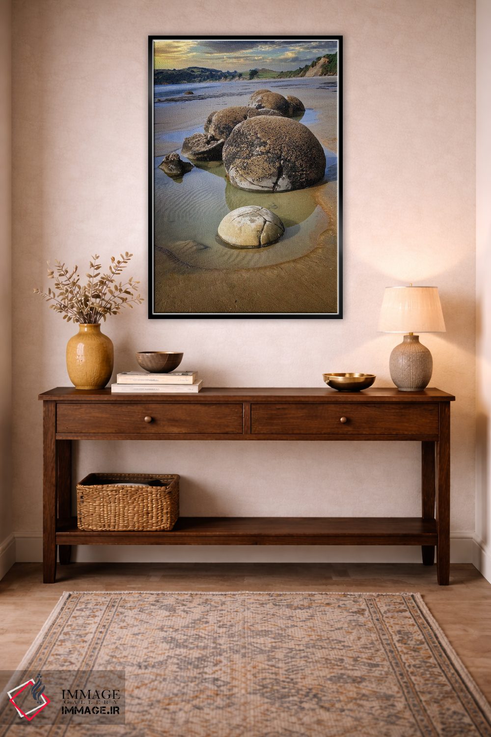 تابلو دکوراتیو صخره های موئراکی، سواحل شرقی نیوزیلند اثر اولنا آرت - D3B