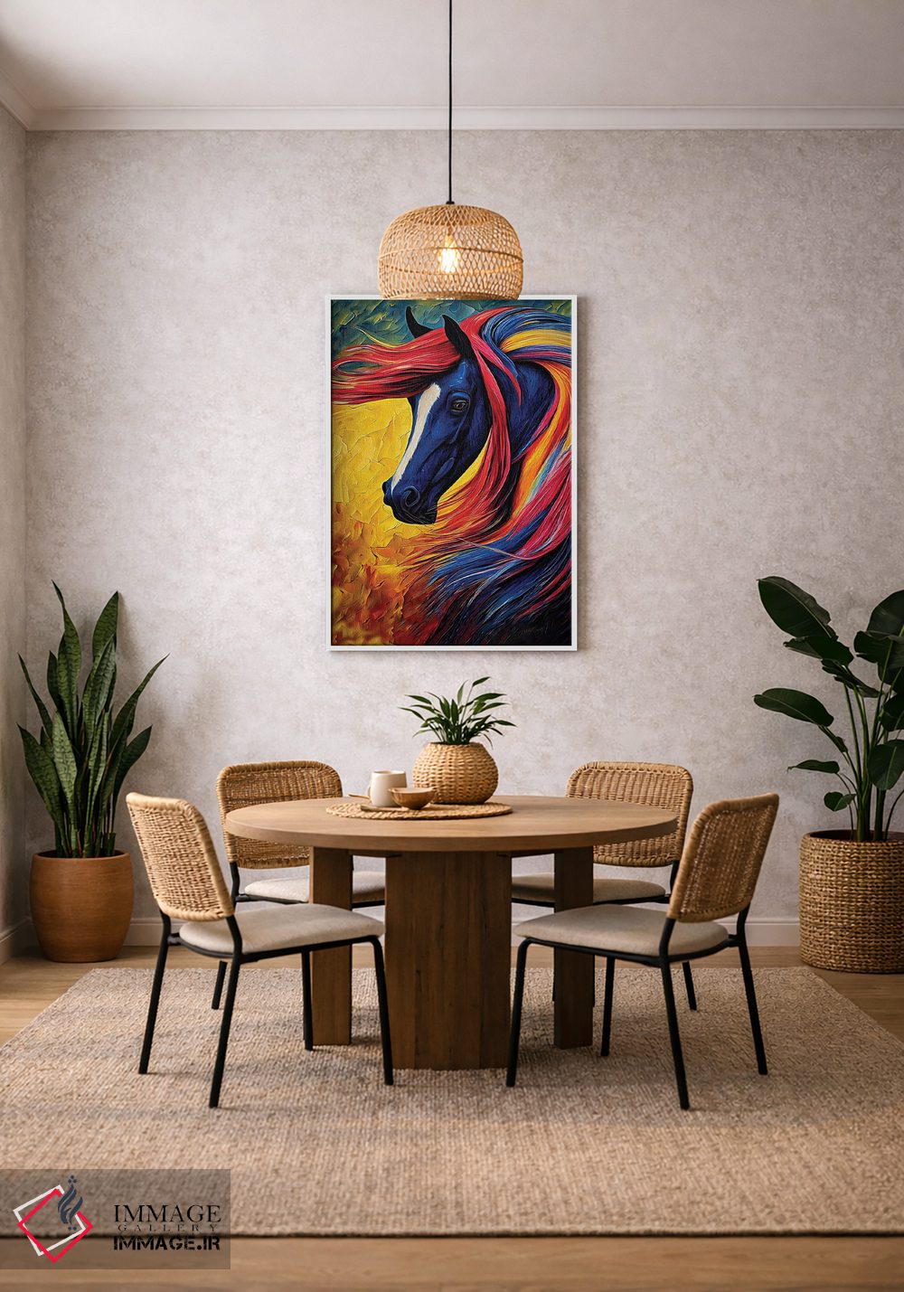تابلو دکوراتیو اسب رنگارنگ اثر اولنا آرت - D2W