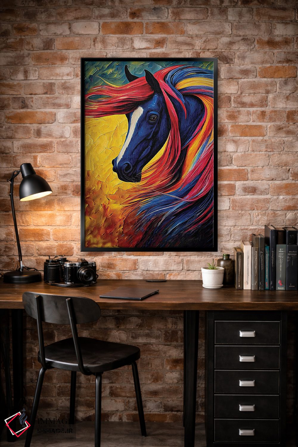 تابلو دکوراتیو اسب رنگارنگ اثر اولنا آرت - D4B
