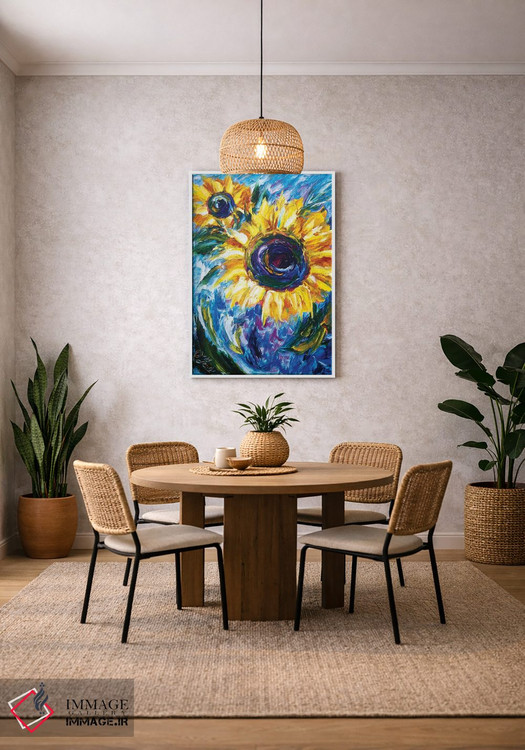 تابلو دکوراتیو نقاشی امپرسیونیستی آفتابگردان اثر اولنا آرت - D3W