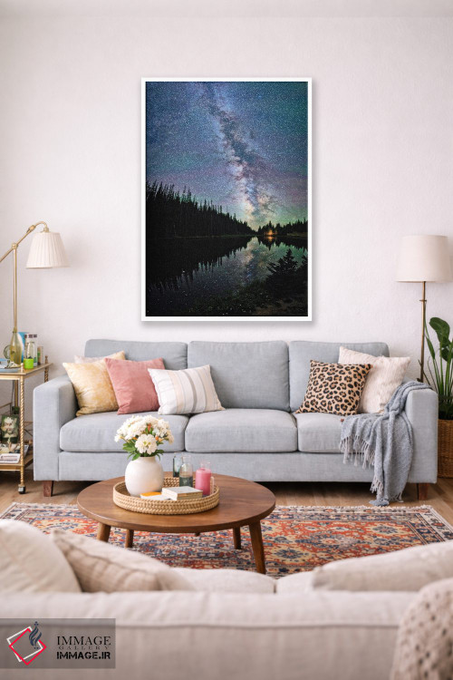 تابلو دکوراتیو نمایی از کهکشان راه شیری از دریاچه ایرن، کوه های راکی کلرادو اثر اولنا آرت - D1W
