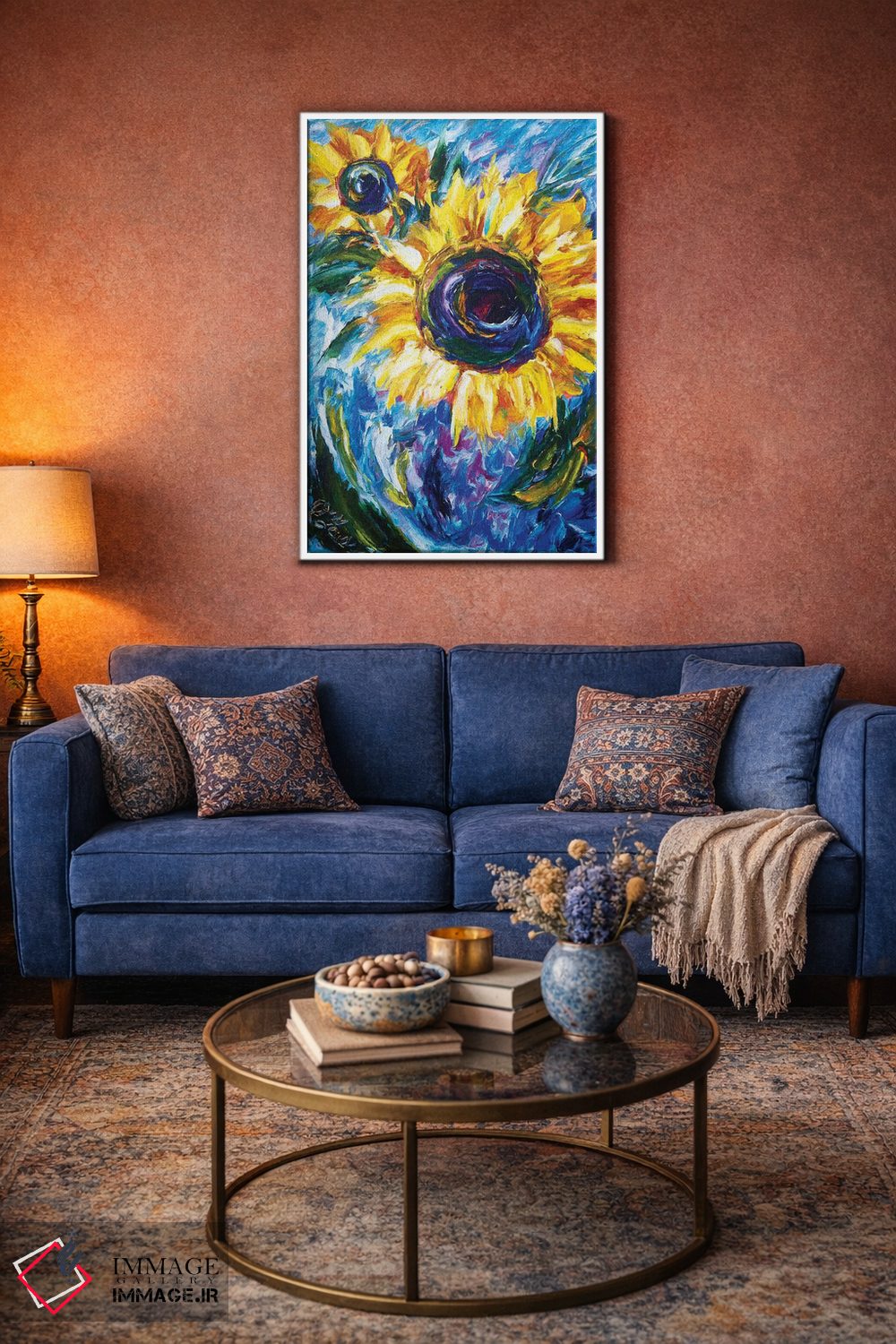 تابلو دکوراتیو نقاشی امپرسیونیستی آفتابگردان اثر اولنا آرت - D4W