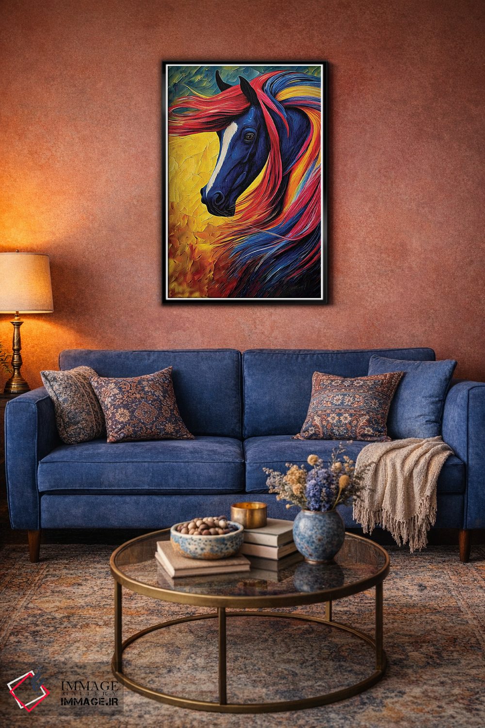تابلو دکوراتیو اسب رنگارنگ اثر اولنا آرت - D5B