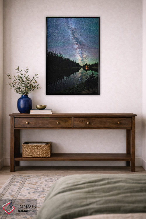 تابلو دکوراتیو نمایی از کهکشان راه شیری از دریاچه ایرن، کوه های راکی کلرادو اثر اولنا آرت - D4B