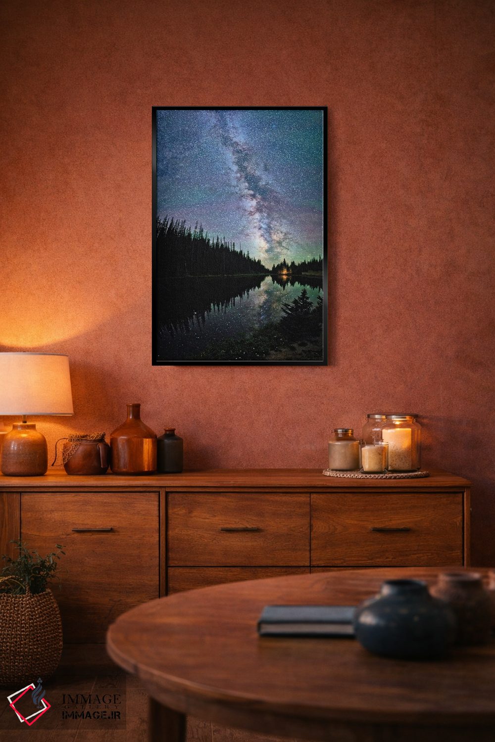 تابلو دکوراتیو نمایی از کهکشان راه شیری از دریاچه ایرن، کوه های راکی کلرادو اثر اولنا آرت - D5B