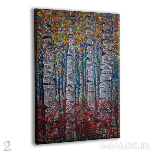 تابلو دکوراتیو نقاشی پالت نایف از بیشه سپیدار در جایی نامعلوم II اثر اولنا آرت - نمای پرسپکتیو محصول