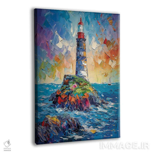 تابلو دکوراتیو فانوس دریایی دریا اثر اولنا آرت - نمای پرسپکتیو محصول