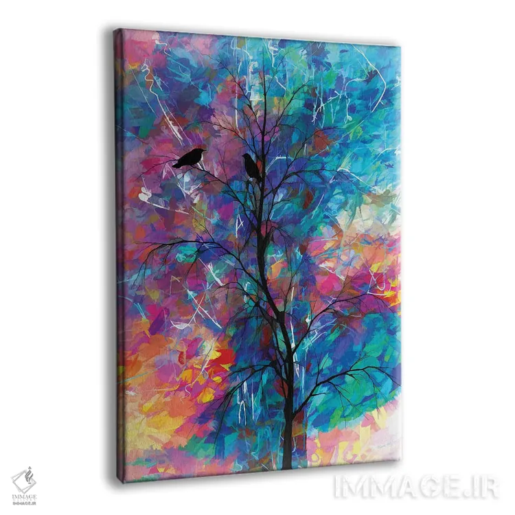 تابلو دکوراتیو پرندگان عاشق اثر اولنا آرت - نمای پرسپکتیو محصول