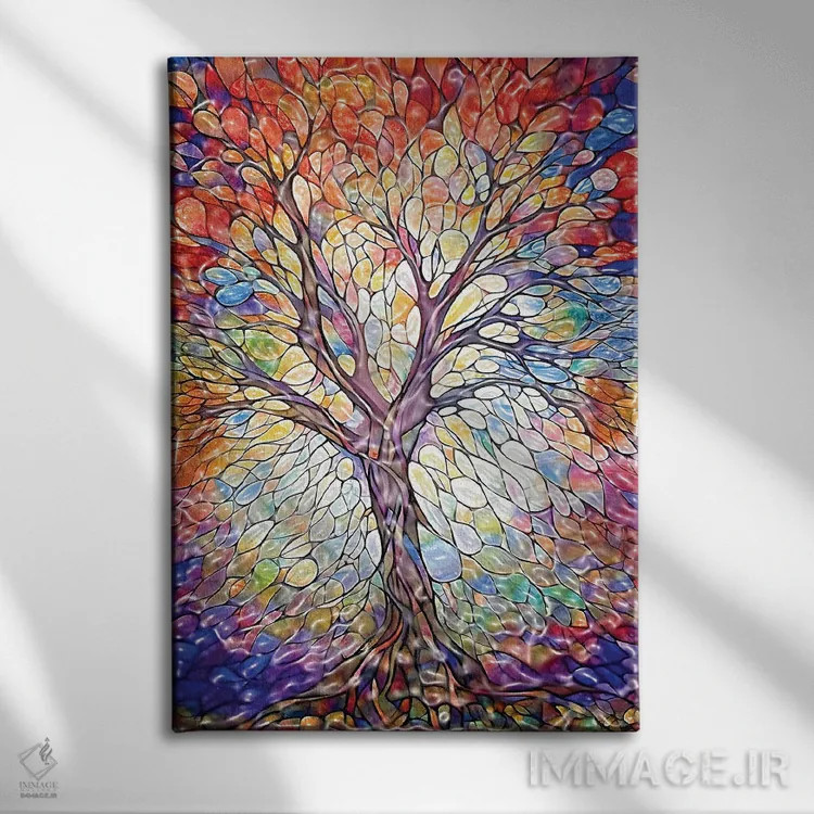 تابلو دکوراتیو تائوی زندگی اثر اولنا آرت - نمای روبهرو روی دیوار
