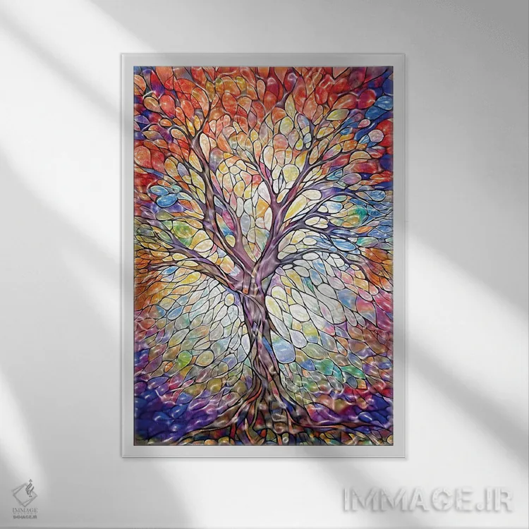 تابلو دکوراتیو تائوی زندگی اثر اولنا آرت - نمای قابدار سفید