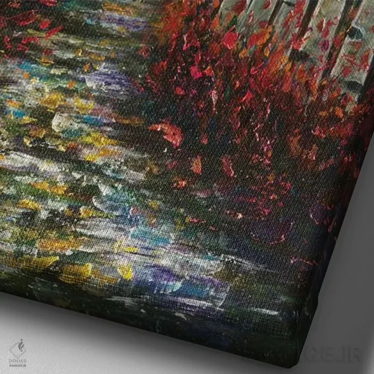 تابلو دکوراتیو نلی کریک اثر اولنا آرت - نمای نزدیک بافت بوم