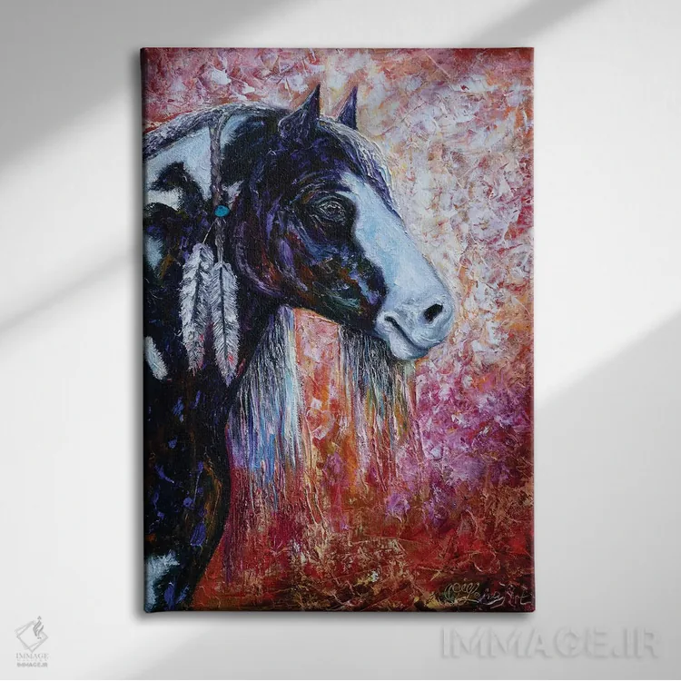 تابلو دکوراتیو روح دشت اثر اولنا آرت - نمای روبهرو روی دیوار