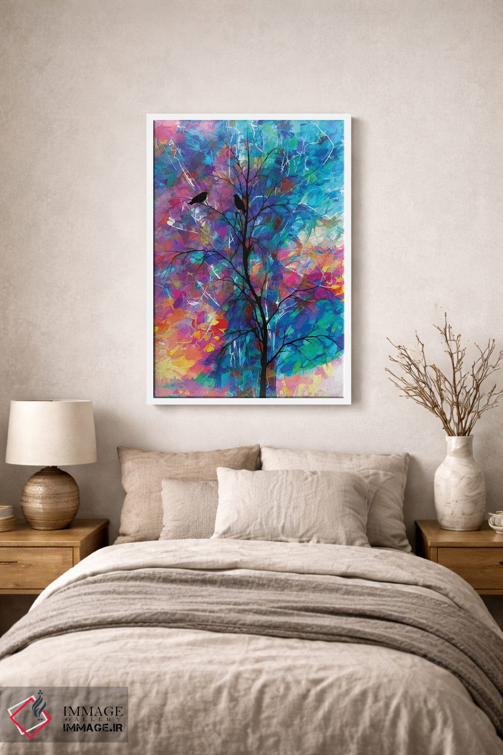 تابلو دکوراتیو پرندگان عاشق اثر اولنا آرت - D1W