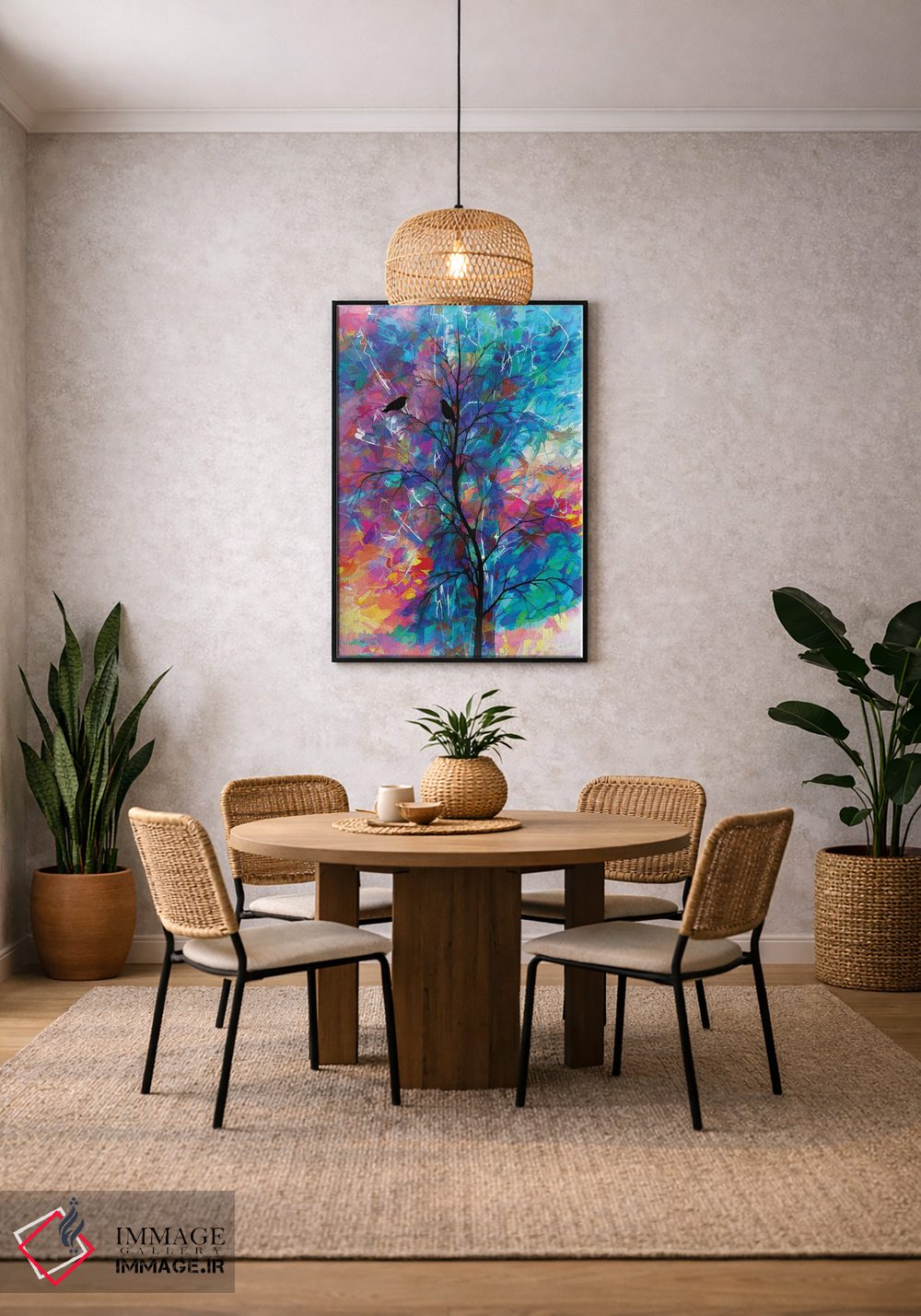 تابلو دکوراتیو پرندگان عاشق اثر اولنا آرت - D4B