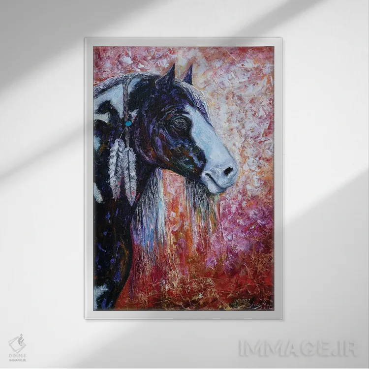 تابلو دکوراتیو روح دشت اثر اولنا آرت - نمای قابدار سفید