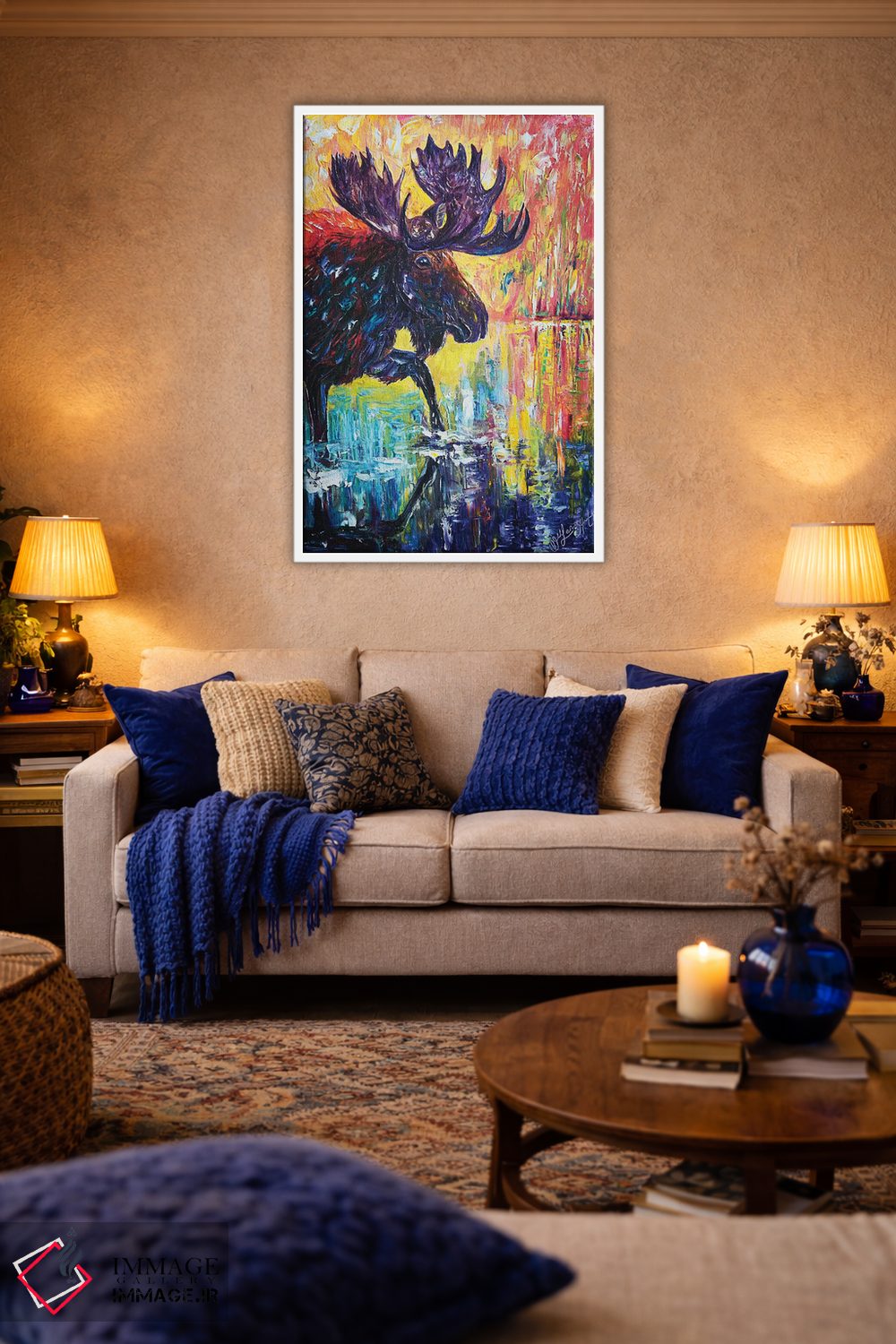 تابلو دکوراتیو گوزن شمالی اثر اولنا آرت - D2W