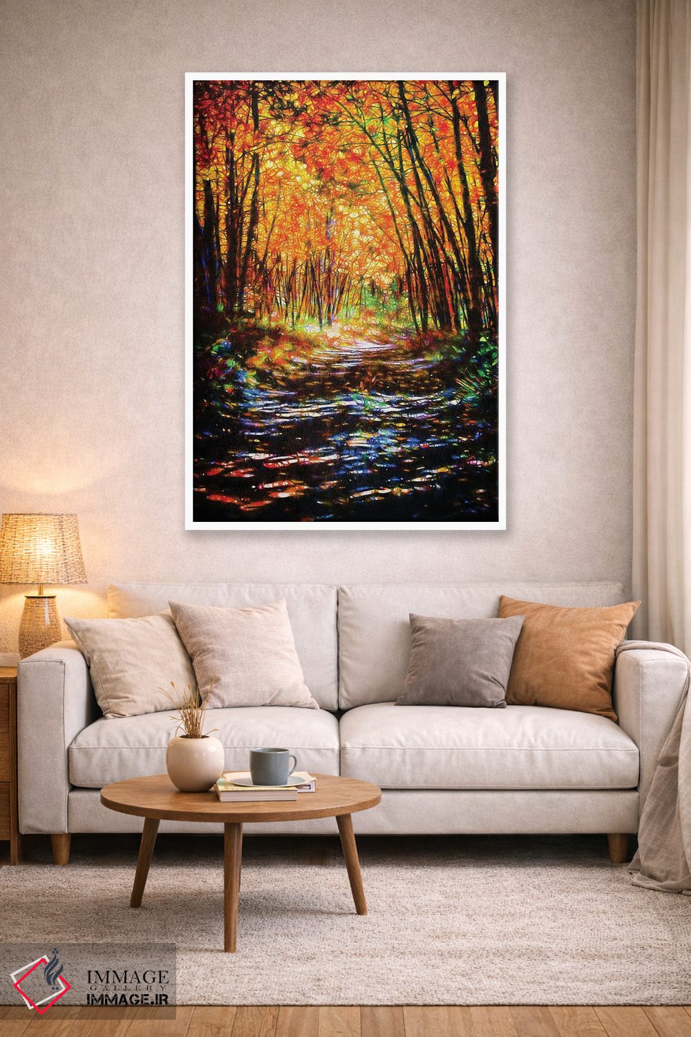 تابلو دکوراتیو مسیر رویایی در میان درختان سپیدار اثر اولنا آرت - D3W