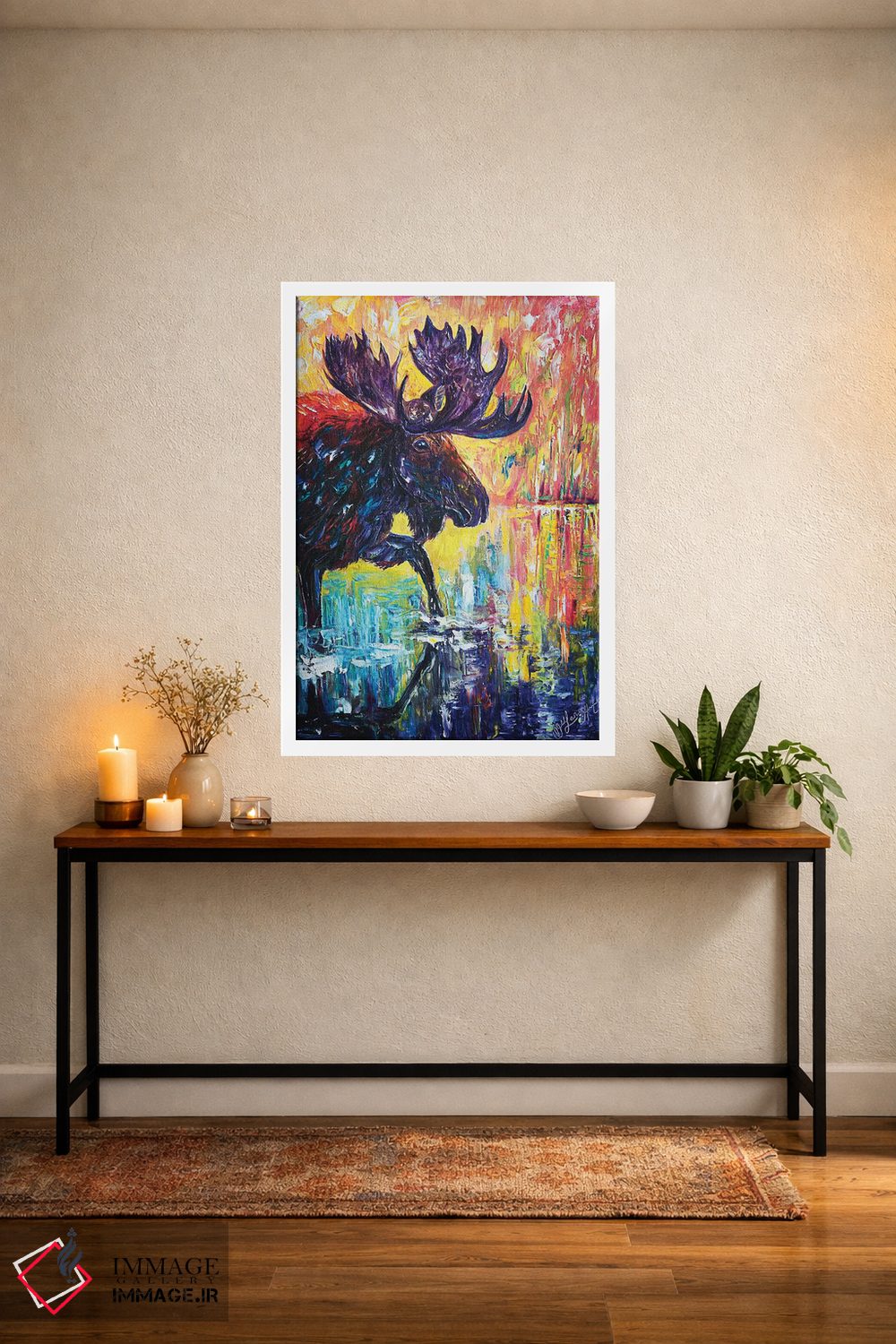 تابلو دکوراتیو گوزن شمالی اثر اولنا آرت - D3W