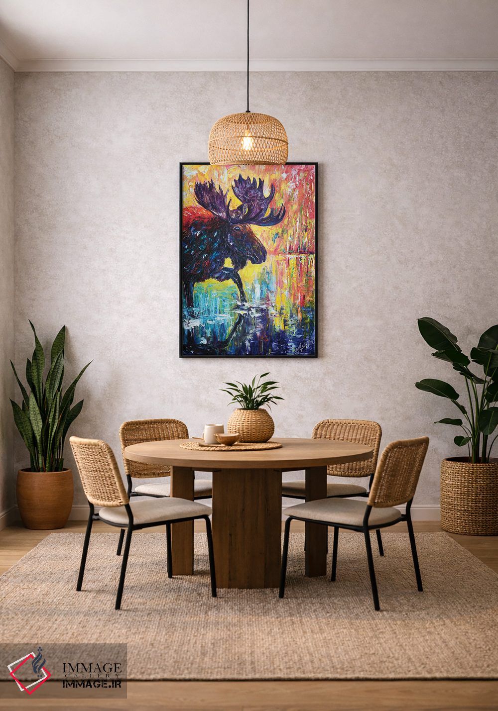 تابلو دکوراتیو گوزن شمالی اثر اولنا آرت - D4B