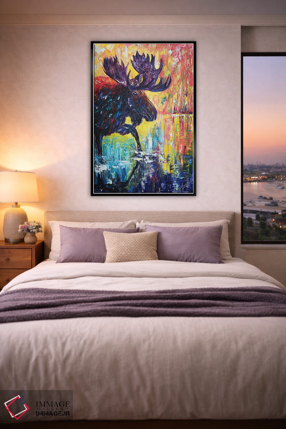 تابلو دکوراتیو گوزن شمالی اثر اولنا آرت - D5B