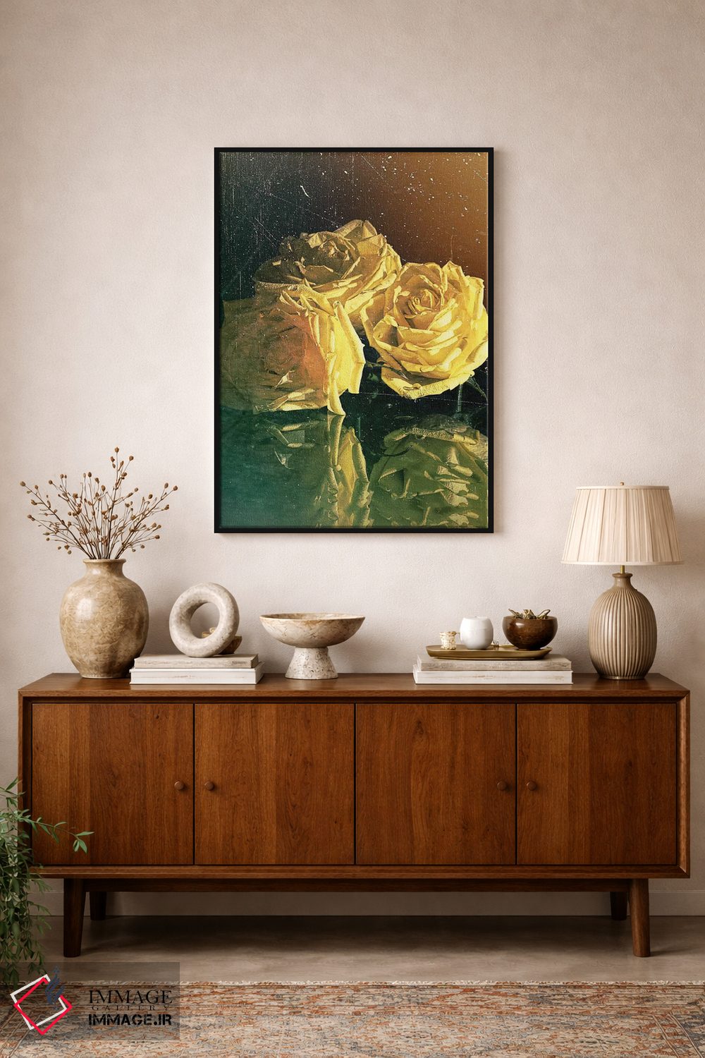 تابلو دکوراتیو رز زرد اثر اولنا آرت - D2B