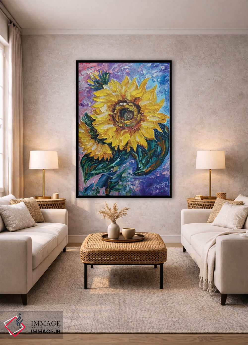 تابلو دکوراتیو آن آفتابگردان اثر اولنا آرت - D1B