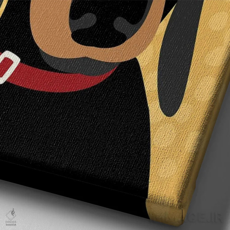 تابلو دکوراتیو تک سگ داکسهوند: هر وعده ای که درست می کنی... اثر جینجر الیفنت - نمای نزدیک بافت بوم