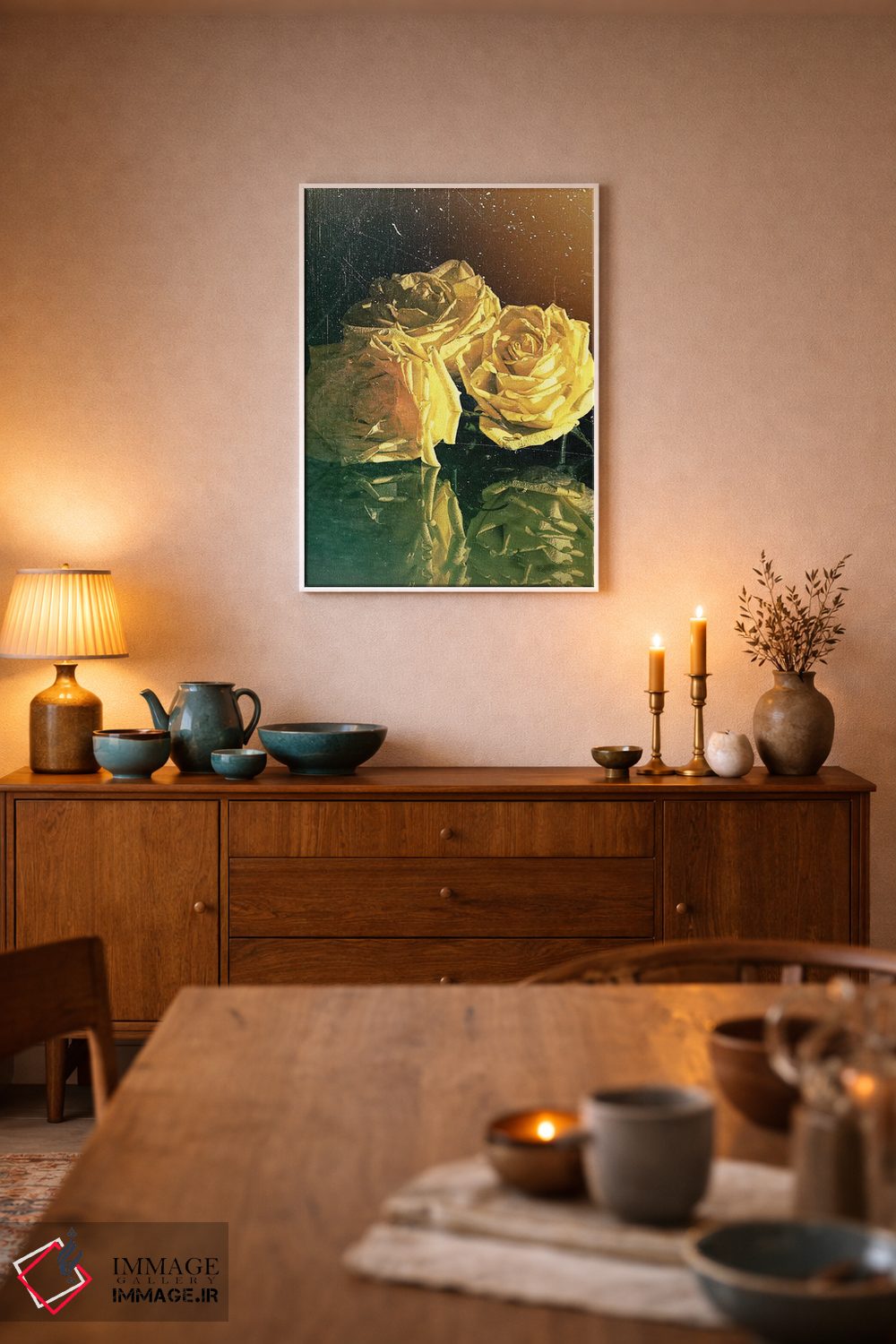 تابلو دکوراتیو رز زرد اثر اولنا آرت - D6W
