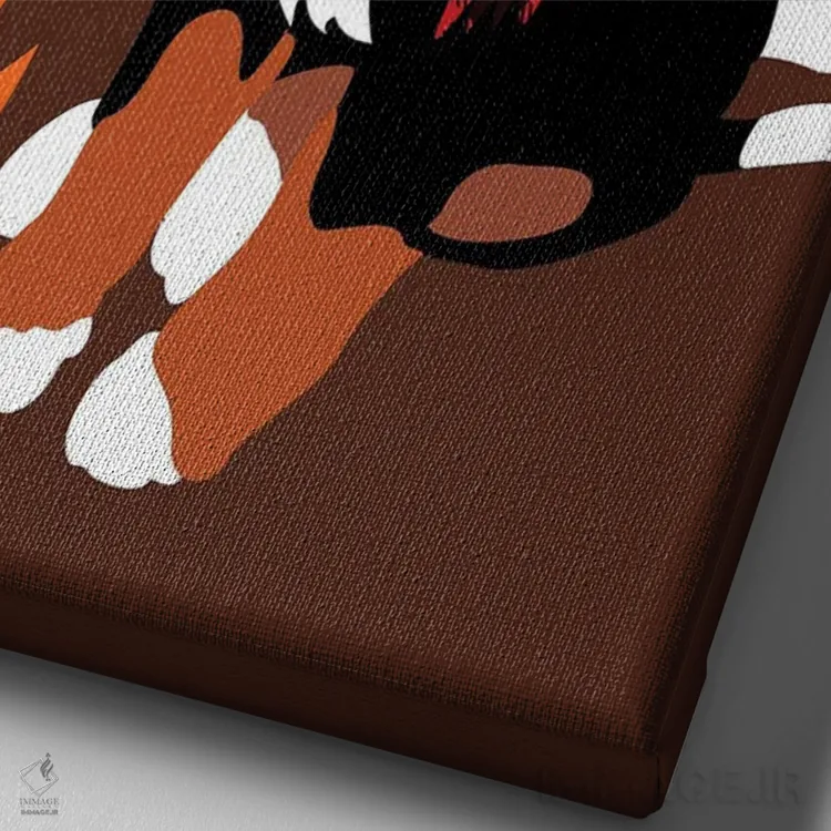 تابلو دکوراتیو سگ کوهستانی برن اثر جینجر الیفنت - نمای نزدیک بافت بوم