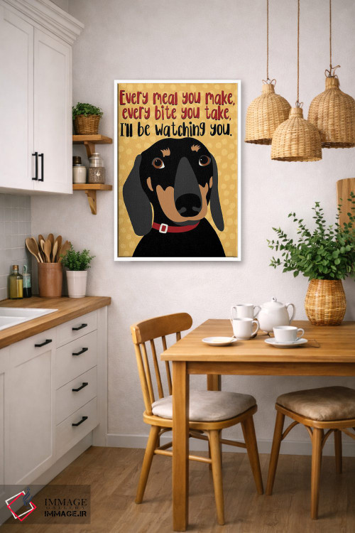 تابلو دکوراتیو تک سگ داکسهوند: هر وعده ای که درست می کنی... اثر جینجر الیفنت - D4W