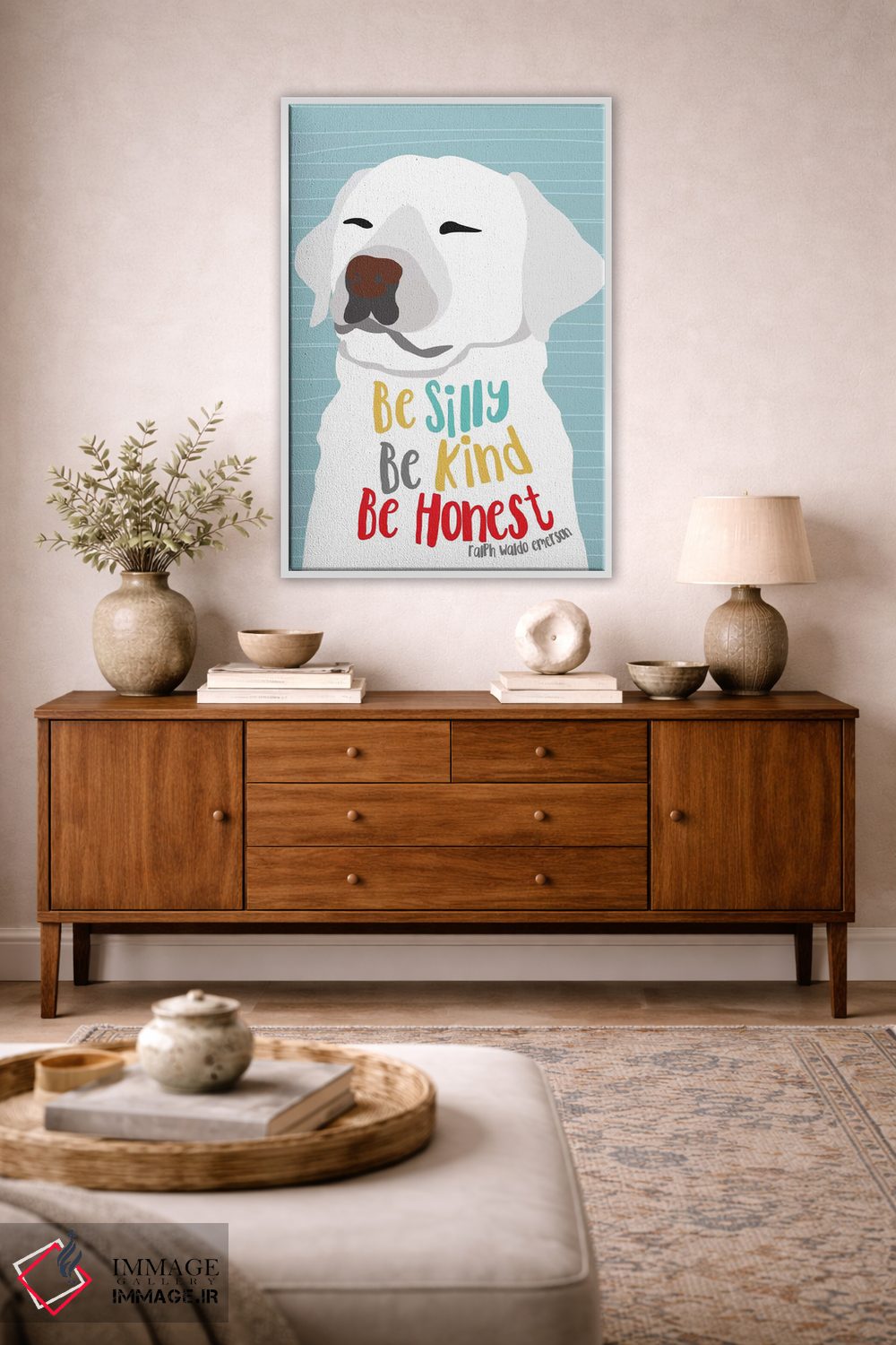 تابلو دکوراتیو شاد، مهربان و صادق باش اثر جینجر الیفنت - D4W
