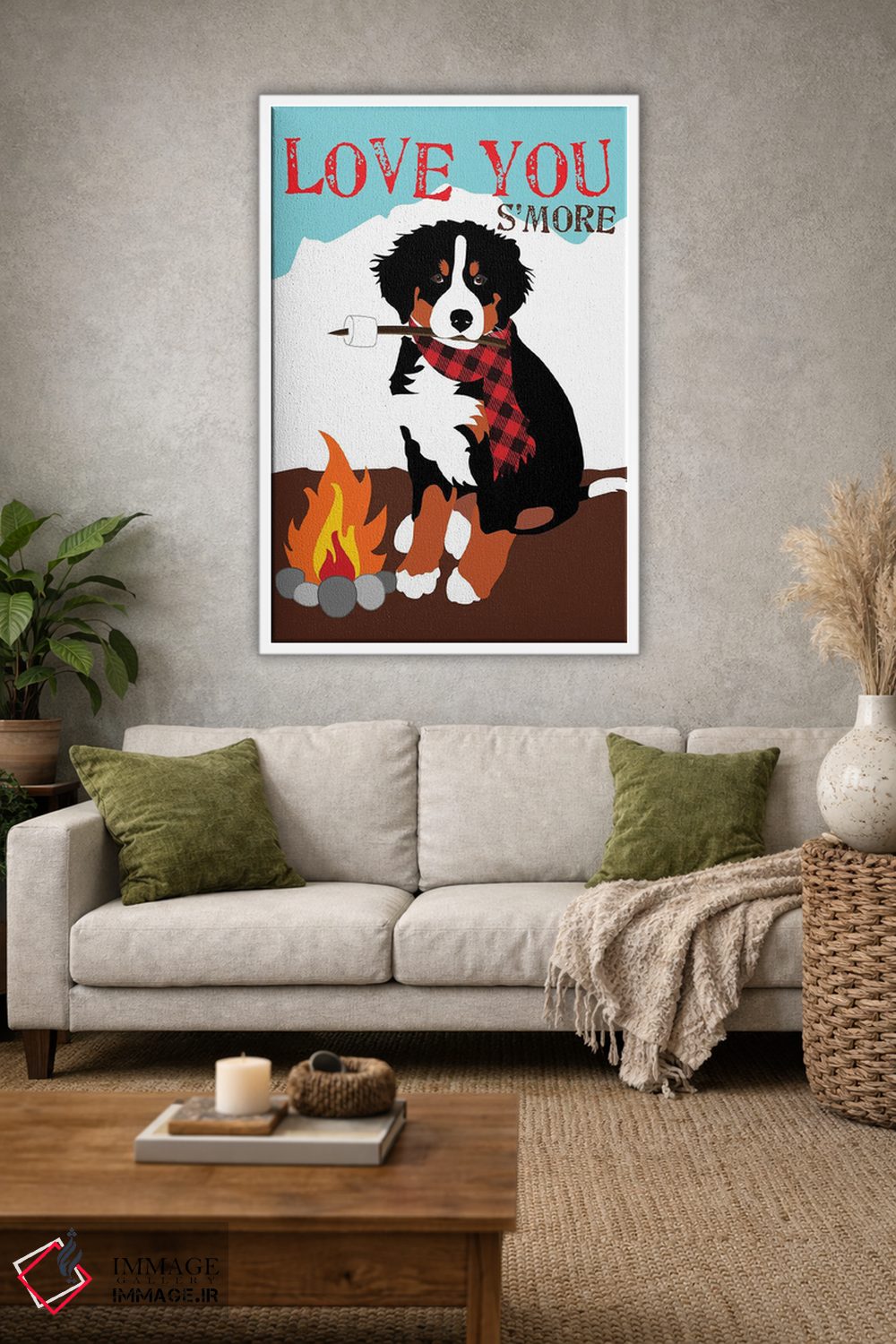 تابلو دکوراتیو سگ کوهستانی برن اثر جینجر الیفنت - D1W