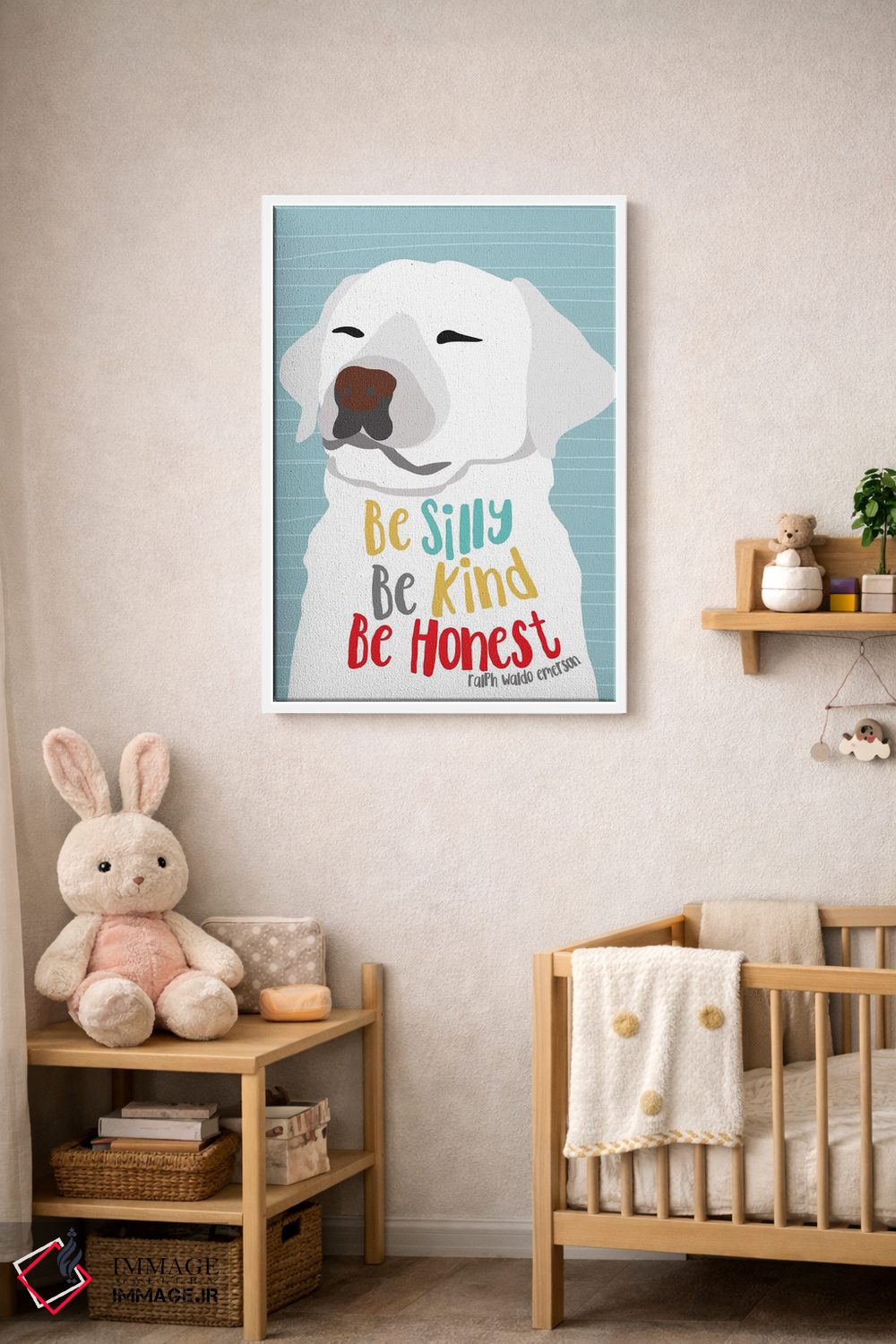 تابلو دکوراتیو شاد، مهربان و صادق باش اثر جینجر الیفنت - D3W