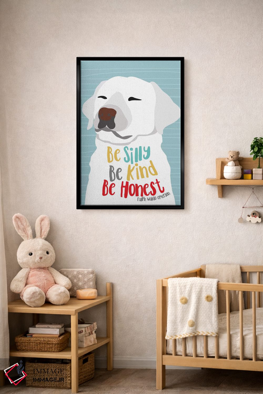 تابلو دکوراتیو شاد، مهربان و صادق باش اثر جینجر الیفنت - D5B