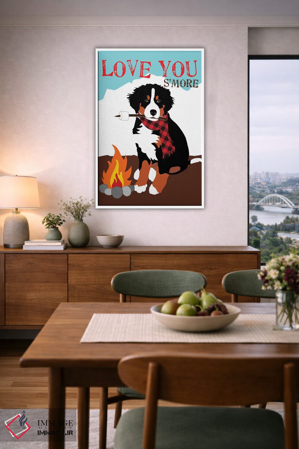 تابلو دکوراتیو سگ کوهستانی برن اثر جینجر الیفنت - D6W