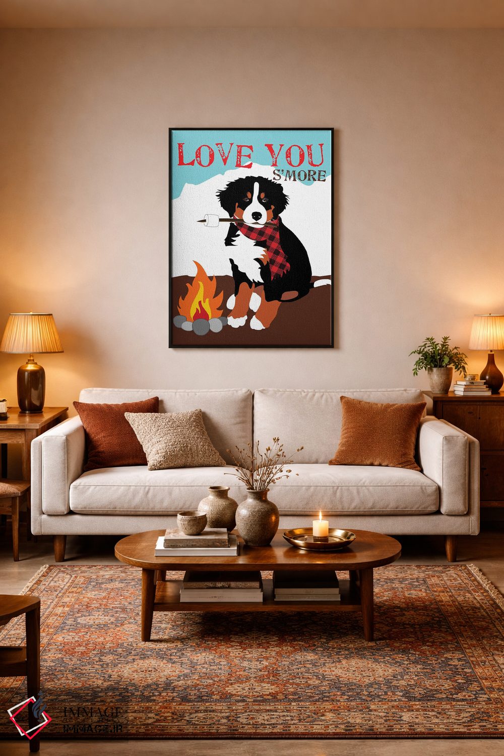 تابلو دکوراتیو سگ کوهستانی برن اثر جینجر الیفنت - D4B