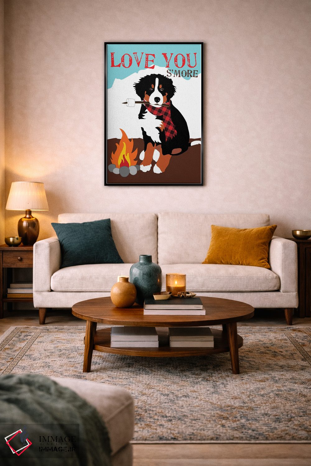 تابلو دکوراتیو سگ کوهستانی برن اثر جینجر الیفنت - D5B