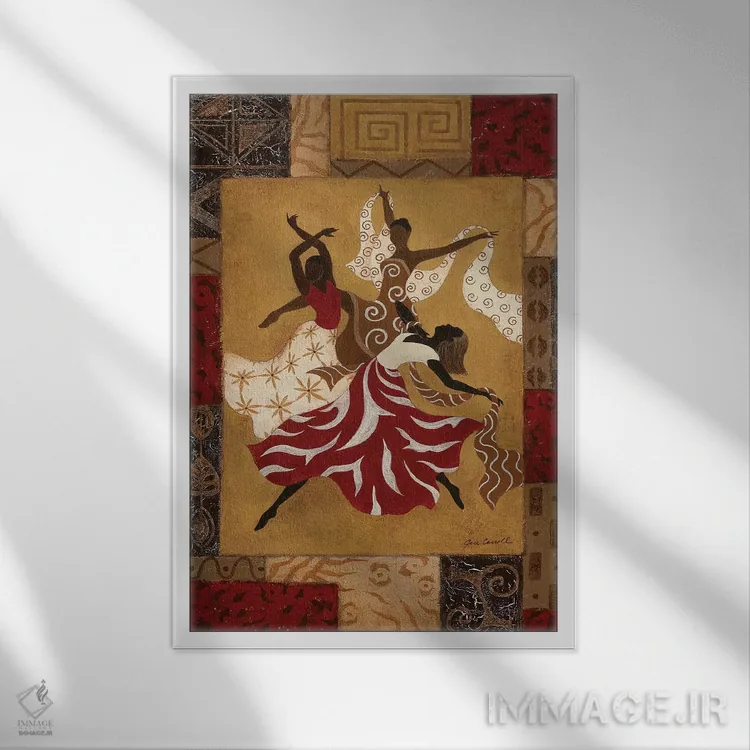 تابلو دکوراتیو شادی ۲ اثر جین کارول - نمای قابدار سفید