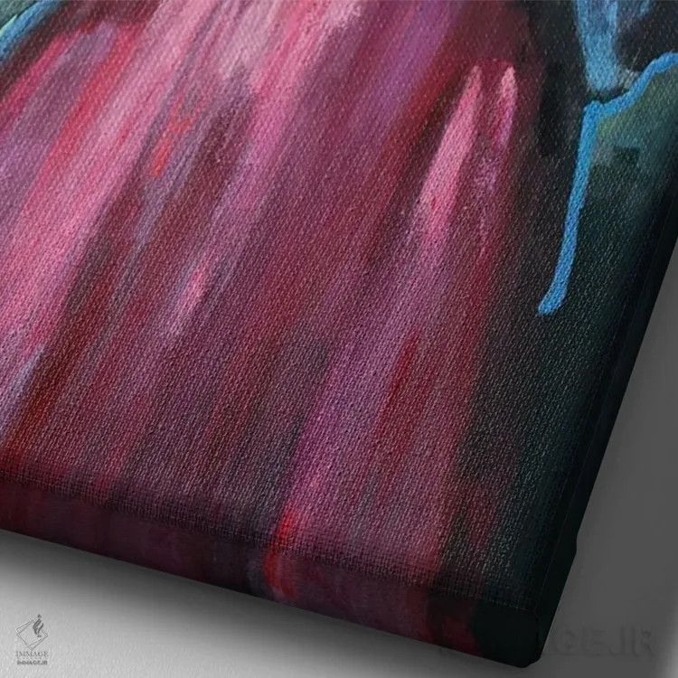 تابلو دکوراتیو لحظه خوش شانسی اثر اولا لپتیوا - نمای نزدیک بافت بوم