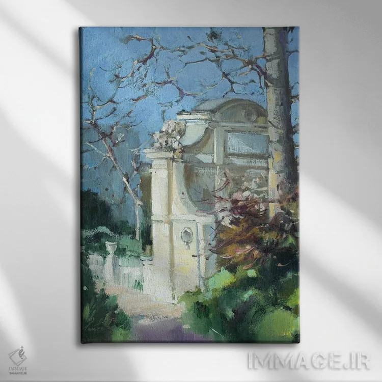 تابلو دکوراتیو باغ های لوگزامبورگ در پاریس اثر اولا لپتیوا - نمای روبهرو روی دیوار