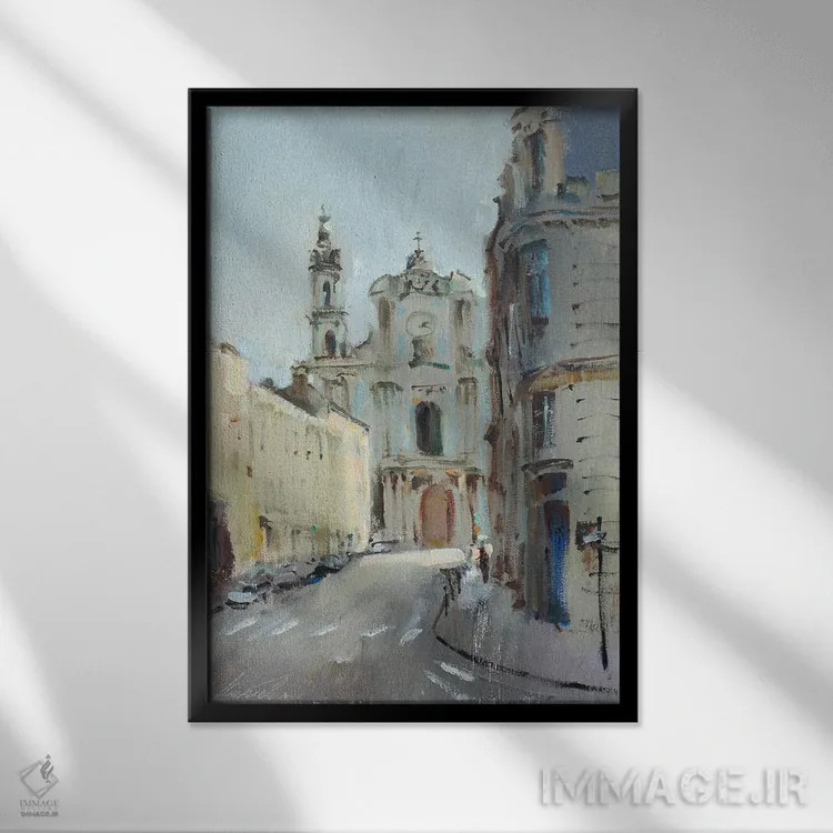 تابلو دکوراتیو کلیسای جامع نانسی اثر اولا لپتیوا - نمای قابدار مشکی