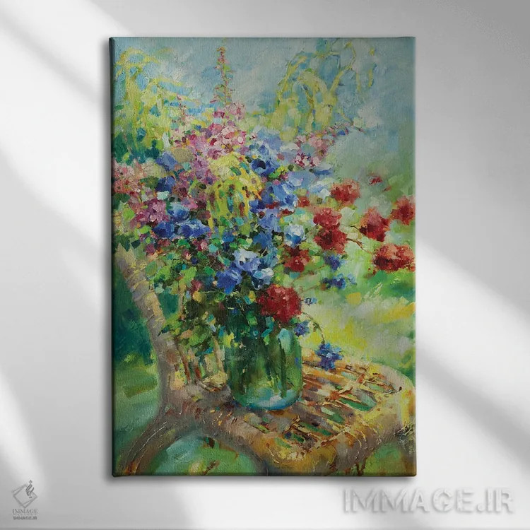 تابلو دکوراتیو گل های وحشی در باغ من اثر اولا لپتیوا - نمای روبهرو روی دیوار