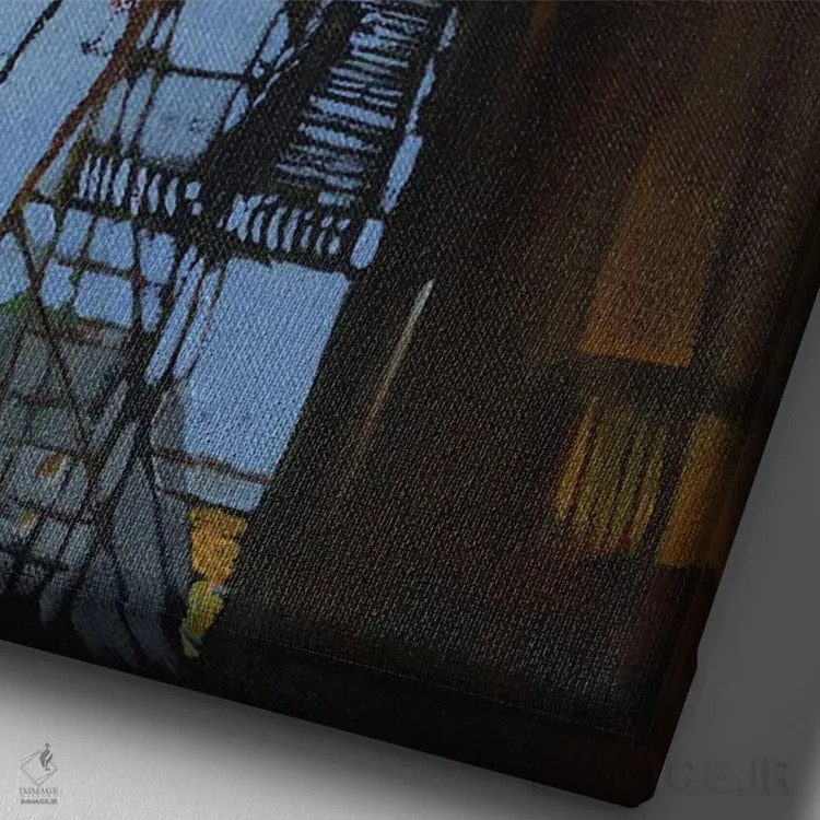 تابلو دکوراتیو راه به بالا اثر اولا لپتیوا - نمای نزدیک بافت بوم