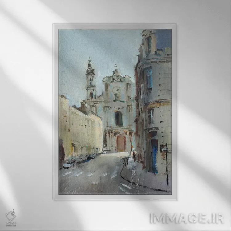 تابلو دکوراتیو کلیسای جامع نانسی اثر اولا لپتیوا - نمای قابدار سفید