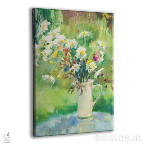 تابلو دکوراتیو بابونه ها اثر اولا لپتیوا - نمای پرسپکتیو محصول