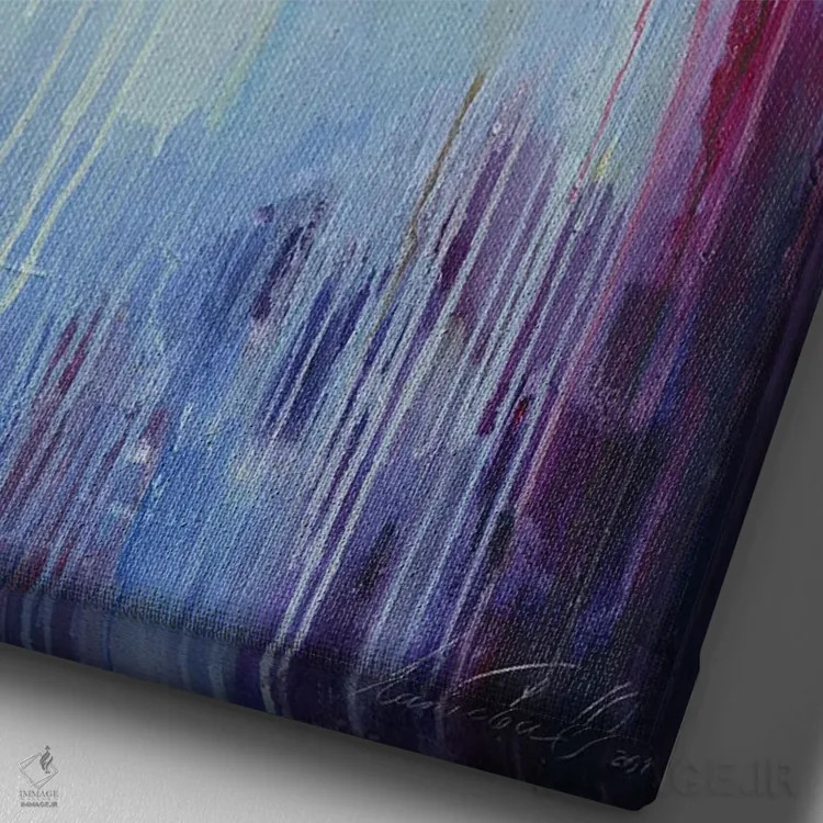 تابلو انتزاعی بانوی متفکر گل ها را فراموش کرد اثر اولا لپتیوا - نمای نزدیک بافت بوم