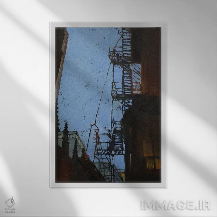 تابلو دکوراتیو راه به بالا اثر اولا لپتیوا - نمای قابدار سفید