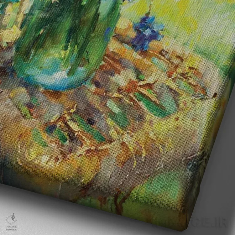 تابلو دکوراتیو گل های وحشی در باغ من اثر اولا لپتیوا - نمای نزدیک بافت بوم